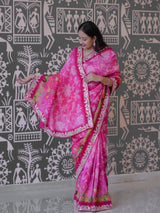 Buy New Designer Printed Saree With Zardosi Detailing KcPc