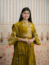 KcPc Stylish Indo-Western Lehenga in HO Silk with Designer Look MEG