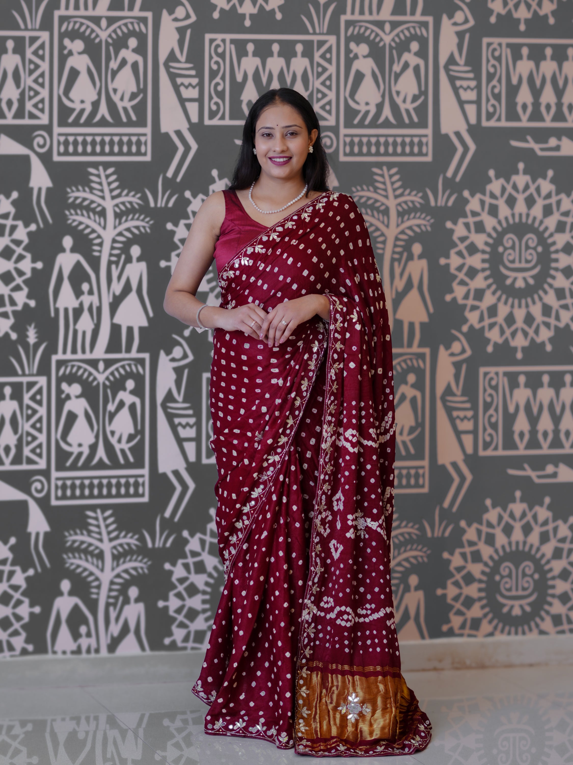 Buy New Elegant Bandhani Style Saree with Festive Occasions KcPc