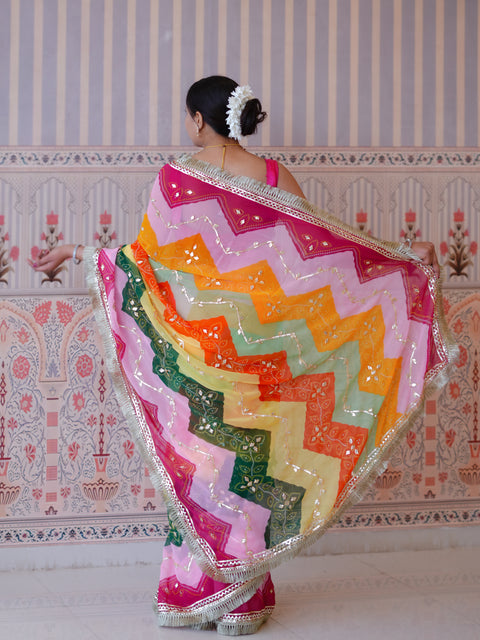 Buy  New Traditional  Georgette Saree With Festive Wear KcPc