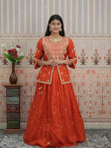 BuyHO Silk Lehenga with Gota Patti Work KcPc 