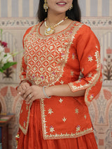 BuyHO Silk Lehenga with Gota Patti Work KcPc 