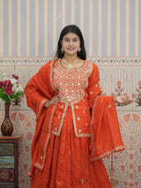 BuyHO Silk Lehenga with Gota Patti Work KcPc 