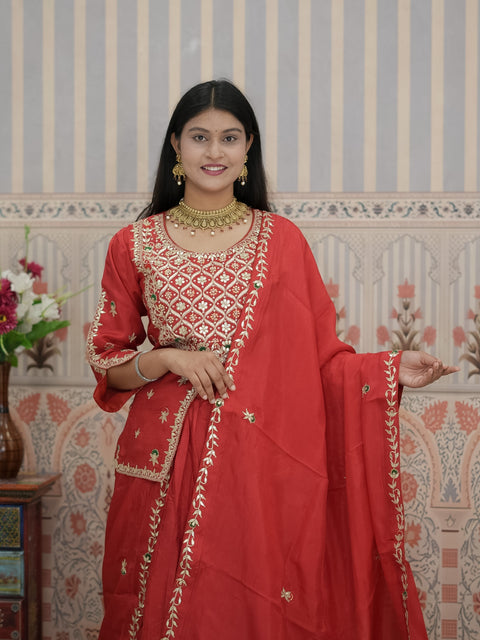 Buy Designer HO Silk Lehenga with Gota Patti Work