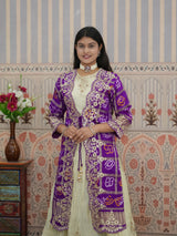 KcPc Upada Silk Bandhani Indo-Western Lehenga with Gota Patti Work MEG