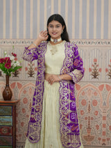 KcPc Upada Silk Bandhani Indo-Western Lehenga with Gota Patti Work MEG