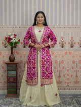 KcPc Upada Silk Indo-Western Lehenga with Gota Patti WorkMEG