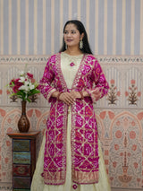 KcPc Upada Silk Indo-Western Lehenga with Gota Patti WorkMEG