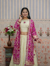 KcPc Upada Silk Indo-Western Lehenga with Gota Patti WorkMEG