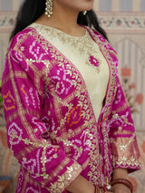 KcPc Upada Silk Indo-Western Lehenga with Gota Patti WorkMEG
