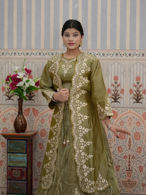 Buy  HO Silk Lehenga with Gota Patti Work KcPc 