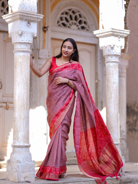 Buy Designer Printed Saree with Traditional Wear KcPc