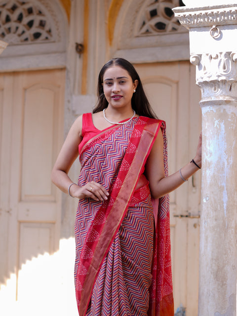 Buy Designer Printed Saree with Traditional Wear KcPc