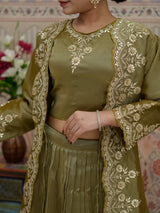 BuyHO Silk Lehenga with Gota Patti Work KcPc 