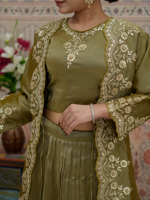 Buy  HO Silk Lehenga with Gota Patti Work KcPc 