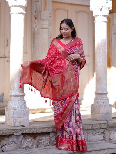 Buy Designer Printed Saree with Traditional Wear KcPc