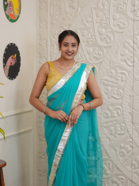 Buy New Premium Saree with Rich Gota Border Work KcPc