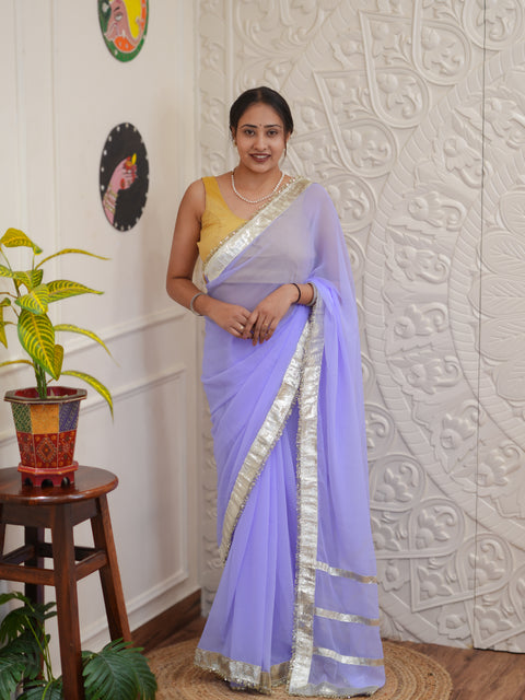 Buy New Designer Saree with Elegant Gota Border KcPc