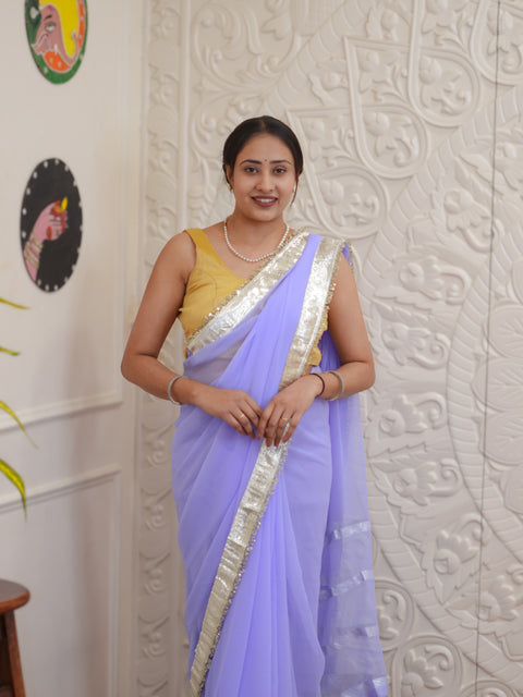 Buy New Designer Saree with Elegant Gota Border KcPc