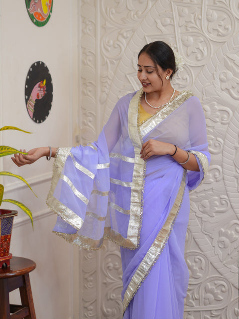 Buy New Designer Saree with Elegant Gota Border KcPc