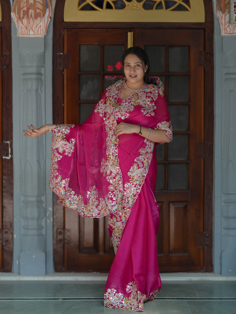 Buy Designer Pure Tissue Silk Saree Kcpc Image 6