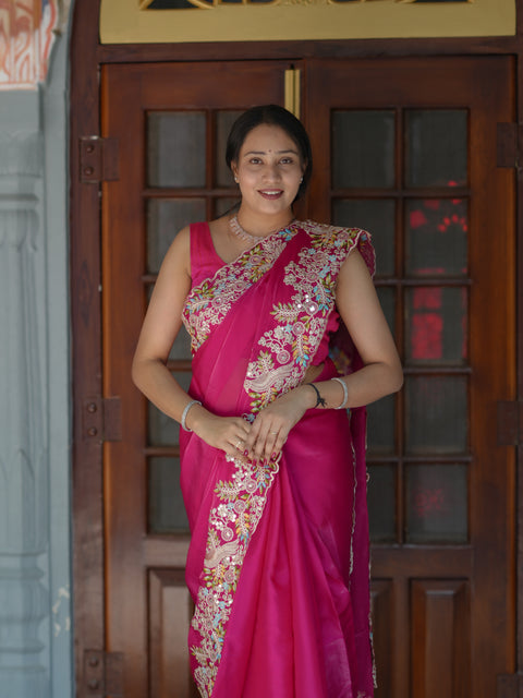 Buy Designer Pure Tissue Silk Saree Kcpc Image 5