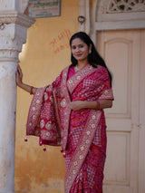 Buy Royal Look Georgette Bandhani Saree for Festive Wear KcPc 5
