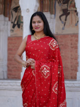 By Bandhani Saree with Elegant Gotapatti Work kcpc 2