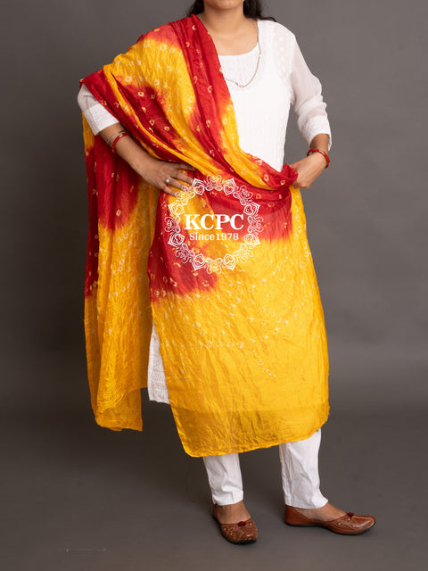 Bandhej Silk Dupattas Or Kcpc Dupatta
