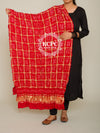 KcPc Pure Gazi Silk Bandhani Gaji Ghatchola Checks Dupatta Chundi