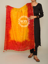 KcPc Latest Bandhani Mangal Path Ghatchola Dupatta Red Yellow