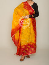KcPc Latest Bandhani Mangal Path Ghatchola Dupatta Red Yellow