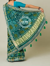 KcPc Pure Gaji Silk Bandhani Ghatchola Gotapatti Saree amt Morkanti