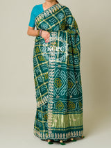 KcPc Pure Gaji Silk Bandhani Ghatchola Gotapatti Saree amt Morkanti