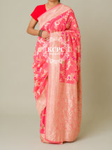 KcPc Pure Khaddi Georgette Waterzari Sarees Handloom Banarasi Weaving SareePeach