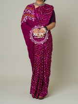Pure Gaji Silk Rai Bandhej Ekdana Saree Mehroon Saree