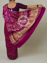 Pure Gaji Silk Rai Bandhej Ekdana Saree Mehroon Saree