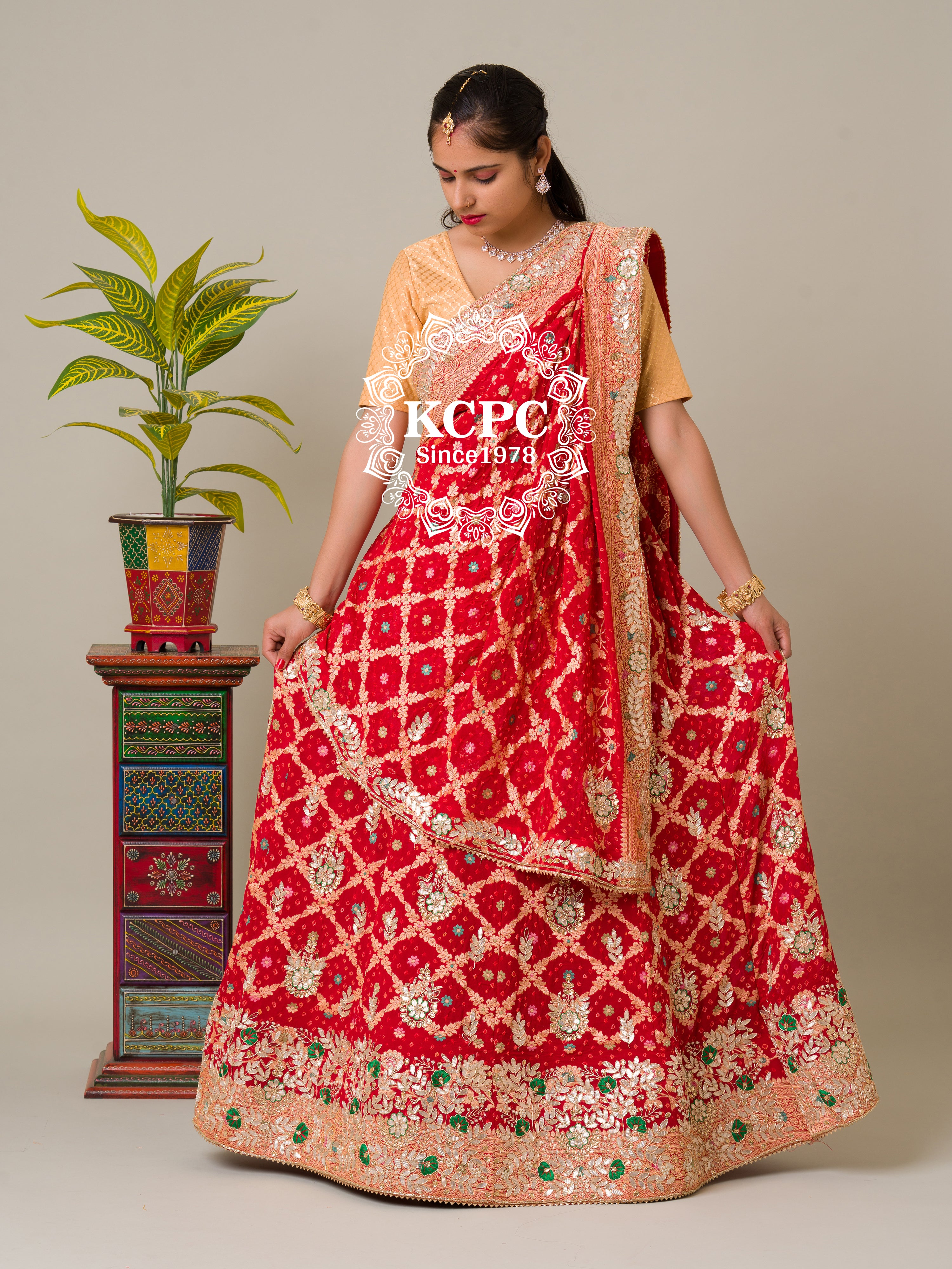 By Pure Khaddi Georgette Lehenga With Traditional Wear