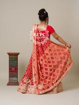 KcPc Pure Khaddi Georgette Banarasi Bandhej Ghatchola Gota Patti LehengaBTU