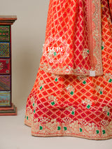 KcPc Pure Khaddi Georgette Banarasi Bandhej Ghatchola Gota Patti work LehangaBTU