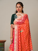 KcPc Pure Khaddi Georgette Banarasi Bandhej Ghatchola Gota Patti work LehangaBTU