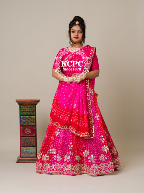 KcPc Bandhani Collection Designer Jaipuri Pure Ojariya World Famous Lehenga  Bittu