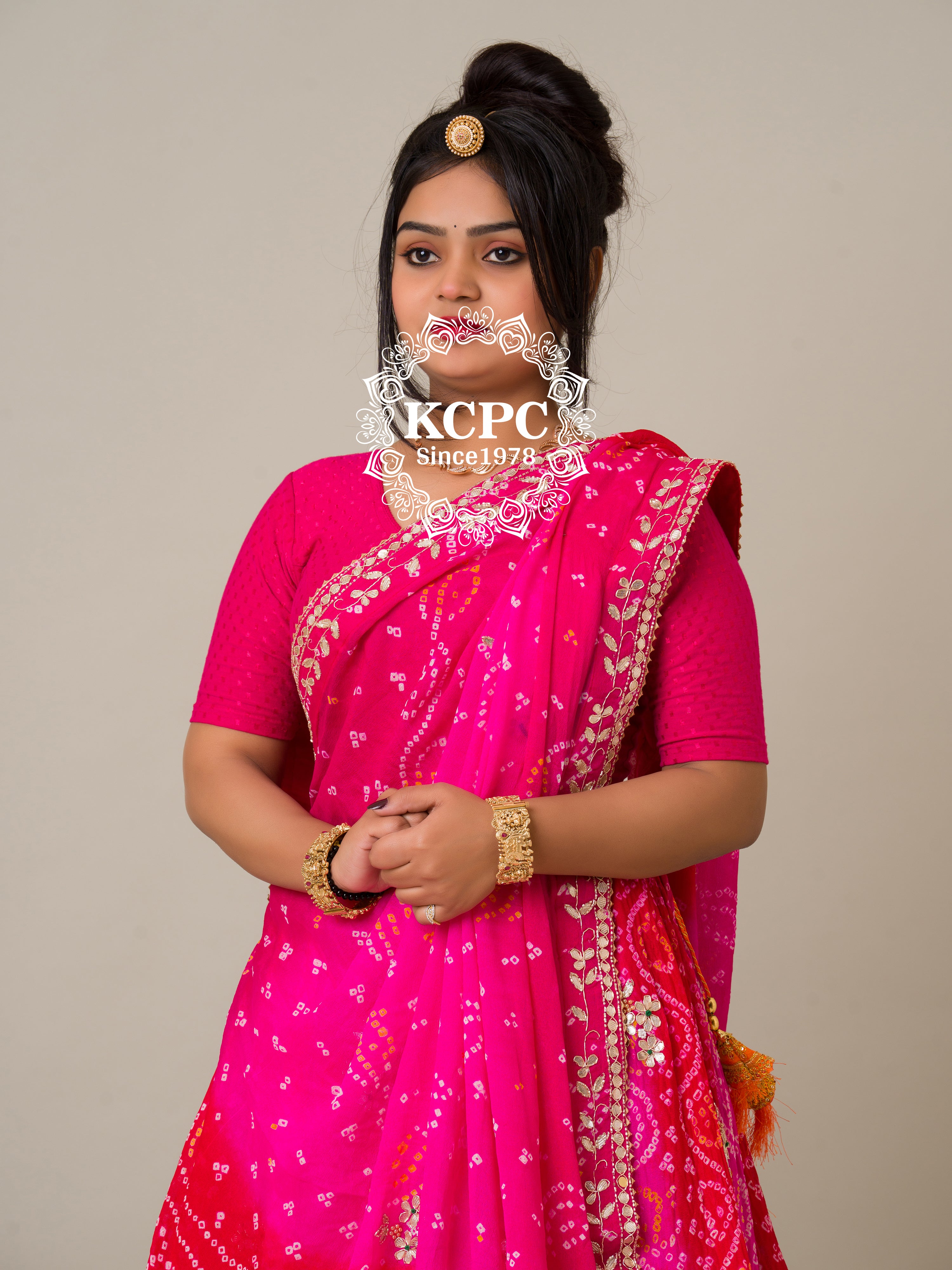 By Bandhani Lehenga With Traditional Wear