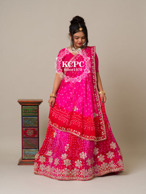 KcPc Bandhani Collection Designer Jaipuri Pure Ojariya World Famous Lehenga  Bittu