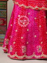 By BandhaniLehenga With Traditional Wear