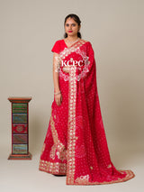 KcPc Pure Chinon Party Wear Designer Bandhani Lehenga SATIS