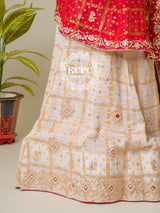 KcPc Pure Georgette Bandhani Ghatchola Panetar Theme Jaipuri Lehenga Set BTU