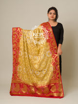 KcPc Banarasi Bandhej Gharchola Dupattas, OR, KC Gold RedKcPc Special Silk Bandhani Dupatta with Handmade WorkSA