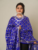 KcPc Special Silk Bandhani Dupatta with Handmade WorkRoyal BlueSA