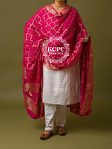 KcPc Pure Georgette Banarasi Bandhani Dupatta Rani